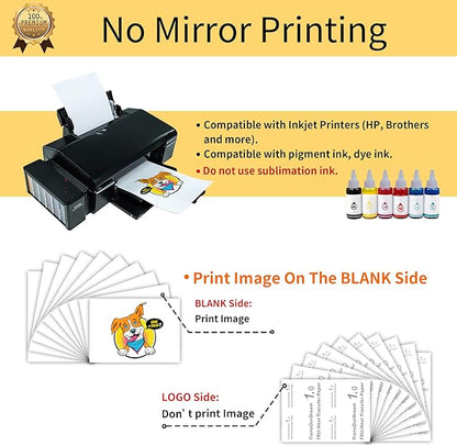 TransOurDream Printable Heat Transfer Paper for Dark and Light T Shirts (10+10 Sheets, 8.5x11", Mix Pack) Iron on HTV Vinyl Transfers Paper for Inkjet Printers (D1L2)