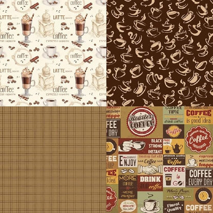 Vintage Coffee Scrapbook Paper Pad - 6x6, 24 Sheets, Cardstock, Square, Uncoated, Perfect for Scrapbooking, Crafts