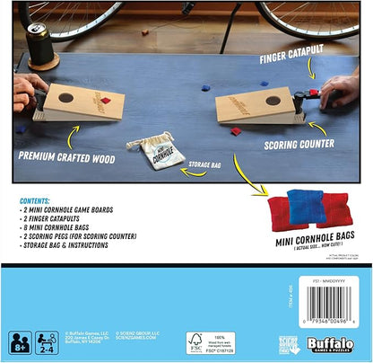 Buffalo Games - Tabletop Mini Cornhole - Dexterity Skill Game - Toss Across - Competative Two Player - On The Go Game - Ages 8 and Up