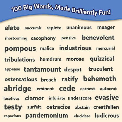 Skillmatics Vocabulary Flash Cards for Kids - Learn 100 Words with Wordplay, Visuals & Soundplay, Christmas Stocking Stuffers, Educational Gifts for Ages 10, 11, 12, & Up, Screen-Free Language Game