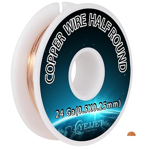 Ultra-Fine 24 Gauge Copper Wire Half Round 0.5x0.25mm - 1.3 oz (112 Feet) Precision Wire for Clockmaking & Electronics