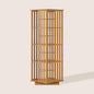 XIMN 360° Rotating Bamboo CD/DVD Shelf - 6-Tier Space-Saving Media Storage Cabinet for Movies, Organizer with Super Compact Design (Nature, 4 Tier)