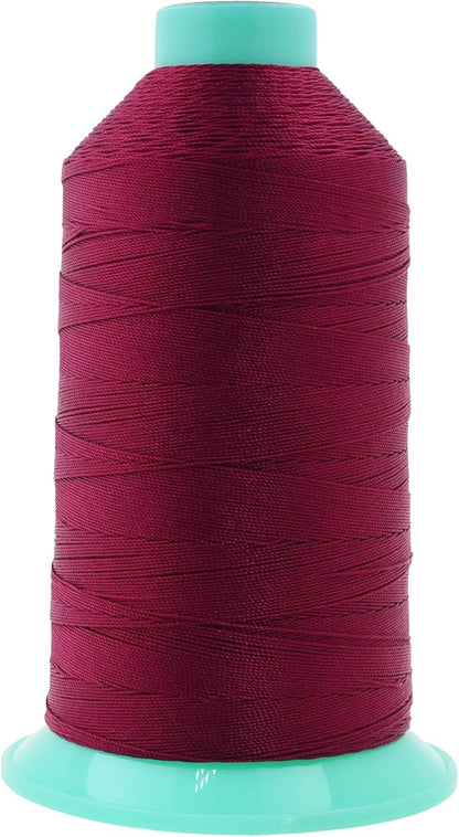 Mandala Crafts Bonded Nylon Thread Wine Heavy Duty Sewing Threads - 1250 YDs Size 138 420D T135 Tex 135 Thread for Leather Jeans Weaving Outdoor Marine Upholstery Threads