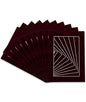 Poster Palooza Pack of 25 Acid Free 8x10 Mats Bevel Cut for 6x8 Photos - Dark Red Suede Precut Matboards For Pictures, Photos, Framing - 4-ply Thickness