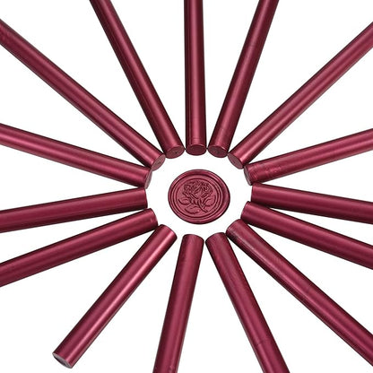Yoption 15 Pieces Fuchsia Glue Gun Sealing Wax Sticks for Wax Seal Stamp, Great for Wedding Invitations, Envelopes, Cards, Christmas Gift Ideas, Wine Packages (Fuchsia)