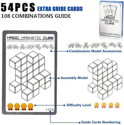 Magnetic Soma Cube Block- Children's Educational Toys Magnetic Tiles for Kids Stress Relief Toy Puzzle Cubes to Develops Intelligence, Ideal for Birthday Gifts (Crystal)