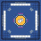 Mahjong Mat for Table 33''x33'', Non-Slip Mahjong Cloth Cover with Game Rules, Mahjong Tablecloth for Poker, Board Games Table Mat, Card Games, Tile Games, Dominoes (Blue)