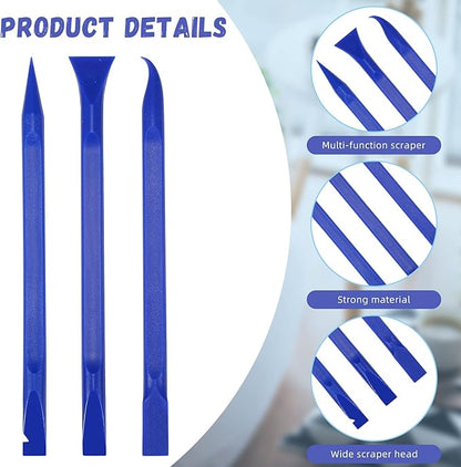 Minatee 18 Pieces Non-scratch Plastic Scraper Tool Multi-purpose Carbon Fiber Pen-shaped Plastic Scraper for Cleaning Small and Narrow Space(Blue)