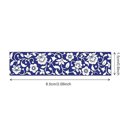 12 Pcs blue and white porcelain Washi Tape Maple Leaf Print Masking Tape Pumpkin Pattern Decorative Paper Sticker for Fall Party Holiday Scrapbook DIY Craft Gift Wrapping Handbook Sticker