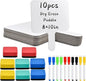 10 Pcs Dry Erase Answer Paddle, 10 x 8 Inch Auction Paddles with Markers and Erasers, Handheld White Board with Handle for Teaching Meeting Bidding Voting Games (Double Sided)