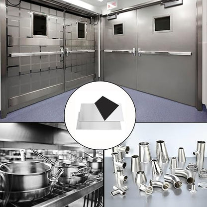2Pcs 304 Stainless Steel Sheets Metal 6" x 12" x 1/32" Inch 304 Stainless Steel Plates 20 Gauge(0.8MM) Stainless Steel Shim Stock Plates Metal Sheets for Crafting, Stovetop, Snow Frosted Surface