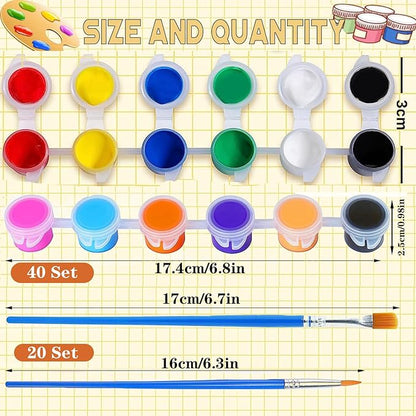 280 Pcs Mini Acrylic Paint Set for Kids, 12 Colors Washable Acrylic Paints Strip for Kids&Adults Craft Kit, with Mini Painting Container for Easter Eggs Art Craft Easter Gifts Party Birthday
