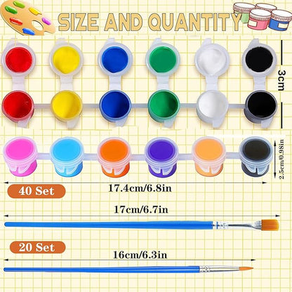 145 Pcs Mini Acrylic Paint Set for Kids, 12 Colors Washable Acrylic Paint Strip with 5 Paint Tray for Kids&Adults Craft Paint, with Mini Paint Strips for Easter Eggs Art Craft Painting Easter Gifts