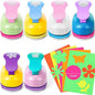 CHENGU 16 Pcs Craft Holes Punch Paper Punchers Scrapbook Punches with Craft Sticker Paper, Round, Star, Square, Heart, Flower, Wave Circle Shape (Flower Style,2 Inch)