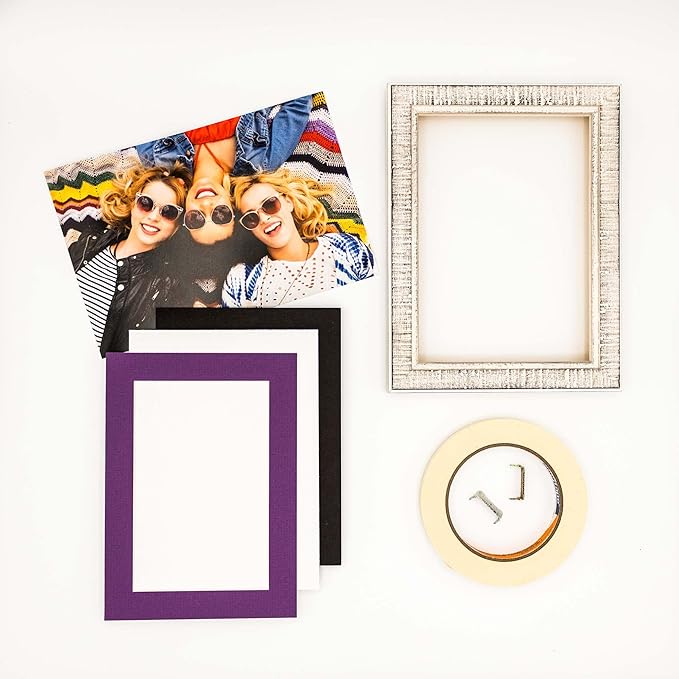 5x7 Mat for 8.5x11 Frame - Precut Mat Board Acid-Free Dark Purple 5x7 Photo Matte For a 8.5x11 Picture Frame, Premium Matboard for Family Photos, Show Kits, Art, Picture Framing, Pack of 10 Mats