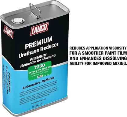 Extra Slow Urethane Grade Reducer (7250), 2 Gallons, > 95°F - For Automotive Paint and Industrial Paint Use - High Performance Automotive Grade﻿