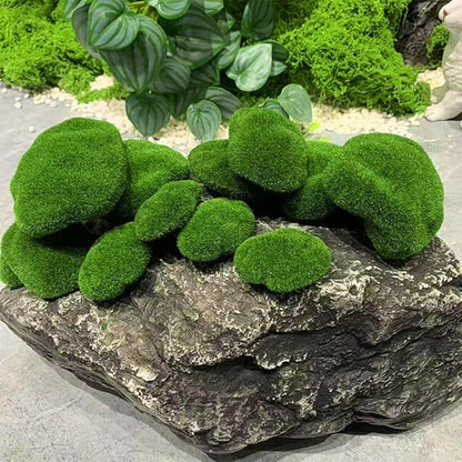 6 PCS Artificial Moss Rocks Decorative, Green Moss Balls,Moss Stones, Green Moss Covered Stones, Fake Moss Decor for Floral Arrangements, Fairy Gardens and Crafting