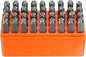 HARFINGTON 36pcs Metal Stamping Kit 1/4" (6mm) Steel Uppercase Letter and Number Punch Set (A-Z / 0-8 / "&" Symbol) Punch Press Tool with Case for Imprinting Metal Plastic Wood Leather