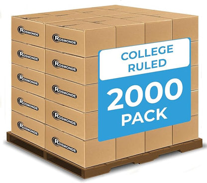 Rosmonde 2000 Pack (Pallet) Composition Notebooks Bulk, College Ruled, Full Pallet of Notebooks, 200 Pages (100 Sheets), 9-3/4 x 7-1/2, Bulk Notebooks for School, College & Office, 4-7 Days Transit