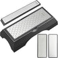 Diamond Sharpening Stone Set, Knife Sharpener Stone, Double-sided Coarse 400 / Fine 1000# | Extra Fine 3000 Grit, 2 Sizes Whetstone Tool with Non-Slip Base, Diamond Plate Honing Stone, Hone Sharpener