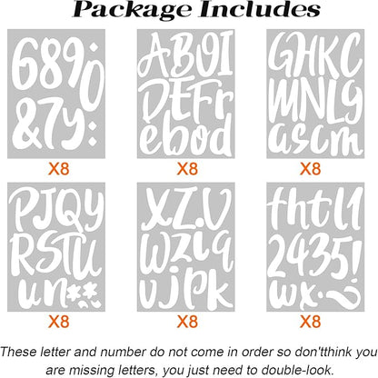 Outus 576 Pieces 8 Sheets Letters Stickers Self Adhesive Vinyl Letter Alphabet Number Stickers Mailbox Numbers Sticker, Decals for Classroom Decor, Sign, Door(White,6 Inch)
