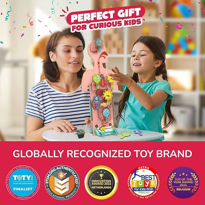 Smartivity Human Body Model for Kids 6-12 Years | Learn Body Organs, Functions with Fun Card Games | Cool Birthday Gift for Boys & Girls | DIY STEM Science Toys for Kids 6,7,8,9,10,11,12 Years I