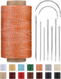 DIUDUS 218 Yards Upholstery Thread, Waxed Thread with Upholstery Needle, Heavy Duty Sewing Kit for Hand Sewing Carseat Sofa Leather Repair