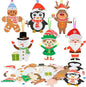 Fennoral 12 Pack Christmas Crafts for Kids Christmas Foam Stickers with Snowman Penguin Santa Claus Elf Gingerbread Man Reindeer Pattern Christmas Arts and Crafts DIY for Kids Boys Girls
