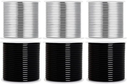 Mandala Crafts 10 Gauge Anodized Aluminum Craft Wire for Jewelry Making - 120 FT Colored Flexible Silver Black Wire - Bendable for Bonsai Armature Crafting Sculpting
