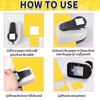 Square Hole Puncher Square Paper Punch Shape Punches for Paper Crafts