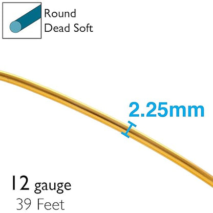 The Beadsmith Anodized Aluminum Wire – 12 Gauge – 39 feet – Gold Color – Bendable Craft Wire Used to Jewelry Making, Wire Wrapping, Sculpting, Floral, Modeling and Other DIY Arts & Crafts