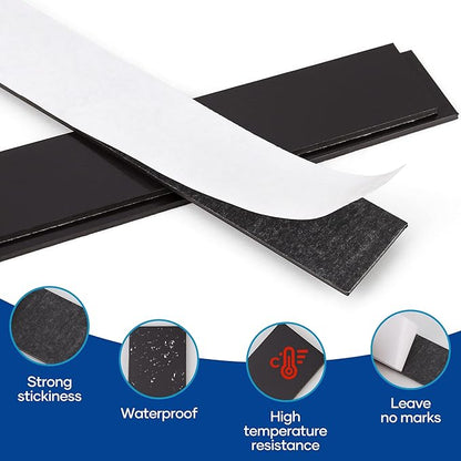 Rammos Magnetic Strips with Adhesive Backing 3 Pack(Each 12 inches x 1 inch) Extra Strong and Heavy Duty Adhesive Magnetic Strips for Tools, Knifes, and Crafts