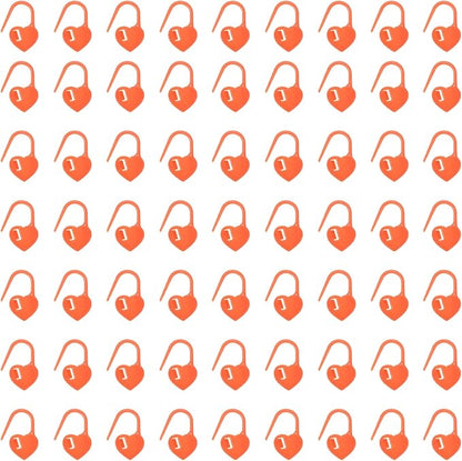 uxcell 400pcs Stitch Markers for Crocheting, Heart Shaped Crochet Marker Needle Clip Counter for Knitting Clothing Tag DIY Craft,Orange