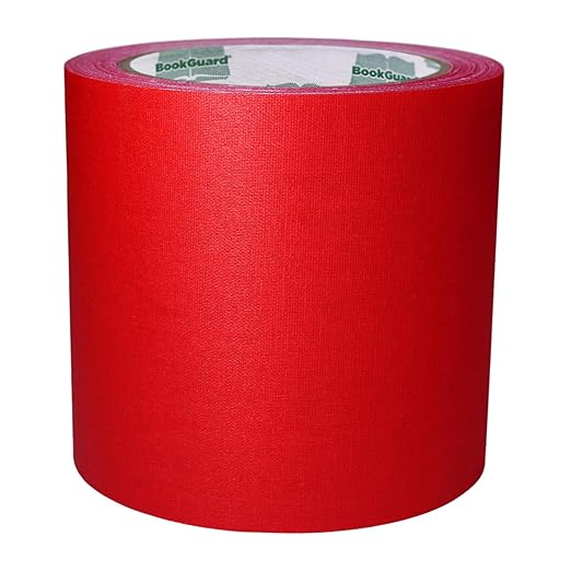 BookGuard 4 inch Premium Bookbinding Repair Cloth Tape, 15 Yard Roll, Red