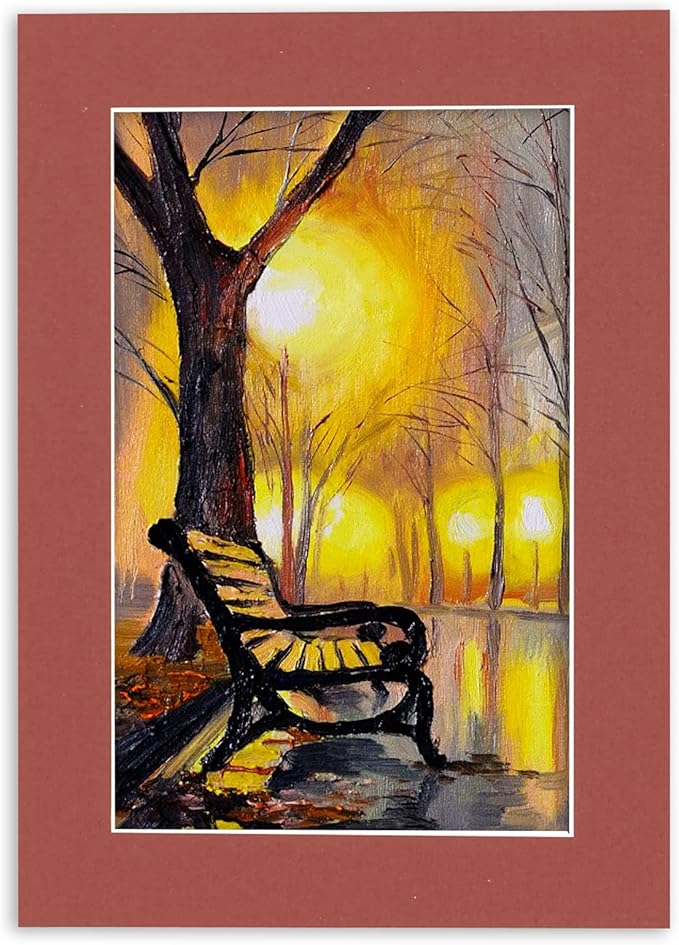 Poster Palooza 8x10 Mat Bevel Cut for 6x8 Photos - Acid Free Brick Red Precut Matboard - For Pictures, Photos, Framing - 4-ply Thickness