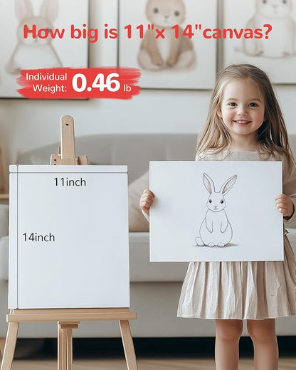 Canvas Boards for Painting 48 Pack 11x14 Inch Blank Canvas Panels, 100% Cotton Art Supplies for Acrylics Oil Watercolor Tempera Paints