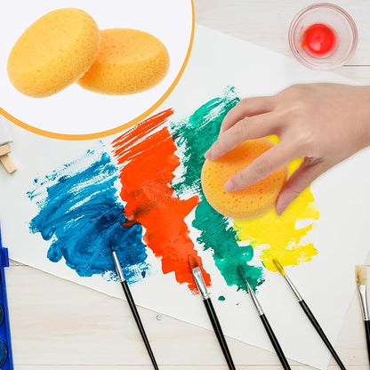 Qianyu 20PCS Pottery Sponges for Clay, Painting Sponge Elasticity Round Cleaning Sponge Soft Water Absorption Soap Sponges for Kitchen Ceramics Household Shoes Leather Care Artists