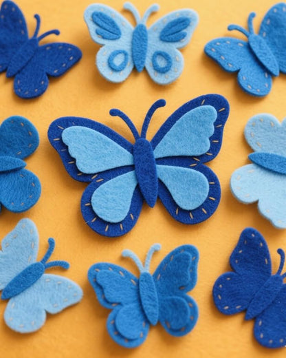 Blue Stiff Felt Sheets for Craftes, 24 Pcs 8 x 12 Inch 1mm Stiff Felt Fabric Sheet Assorted Blue Colors for Craft Supplies