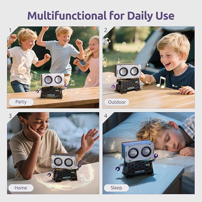 Science Can Stem Toys DIY Bluetooth Speaker, Build Your Robot Bluetooth Speaker with Rotating Head, Electronic STEM Kits with Wooden Puzzles, Gift for Teens Boys & Girls Ages 8-14