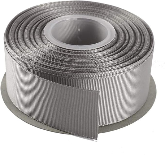 ITIsparkle 11/2" Inch Grosgrain Ribbon 25 Yards-Roll Set for Gift Wrapping Cake Decoration Party Favor Hair Braids Hair Bow Baby Shower Decoration Floral Arrangement Craft Supplies, Silver Ribbon