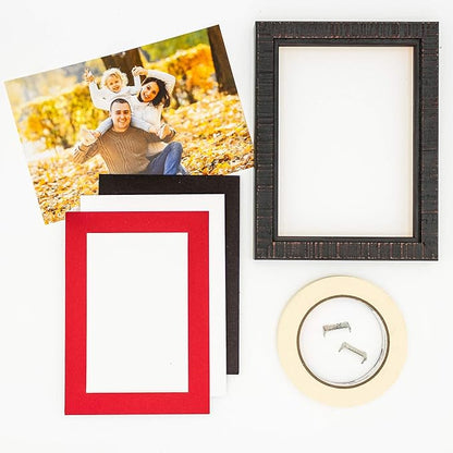 8x10 Mat Bevel Cut for 6x8 Photos - Acid Free Cardinal Red Precut Matboard With Backing Board and Crystal Clear, Self Seal Photo Mat Bag - For Pictures, Photos, Framing - 4-ply Thickness