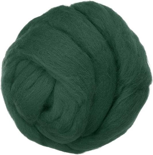 PATIKIL Wool Roving Yarn, 80G/2.82OZ Soft Felting Wool Pure Chunky Roving Yarn Bulk for Needle Felting Knitting Blanket Spinning Weaving DIY Craft, Dark Green