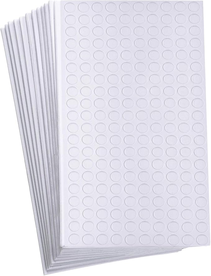 Outus 2400 Pieces Foam Dots Dual-Adhesive 3D Foam Tapes Pop Dots Adhesive Mount for Craft DIY Art or Office Supplies, 12 Sheets, Round (0.4 Inch)
