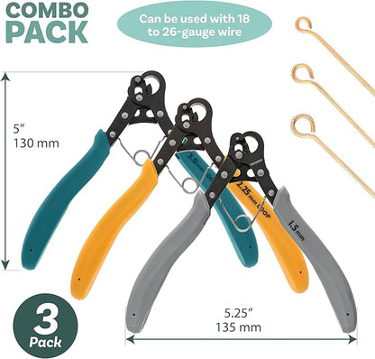 The Beadsmith One Step Loopers Combo Pack – Includes 1.5 mm, 2.25 mm & 3 mm Looper Pliers, Use With 18-26g Craft Wire, 3 pc