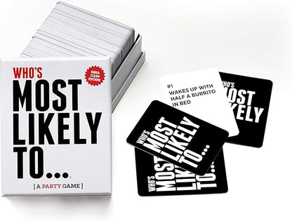 DSS Games Who's Most Likely to...Kinda Clean Family Edition [A Party Game | Great for Adults, Teens & Kids | Halloween, White Elephant Gift, Stocking Stuffer | Game Nights & Big Groups]