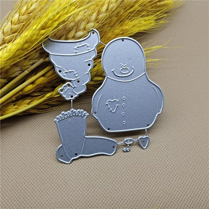 Mvchifay Cutting Dies Happy Birthday Metal Stencils Scrapbooking Tool DIY Emboss Paper Card Making (6 Pcs Snowman-9.4x6.2cm)