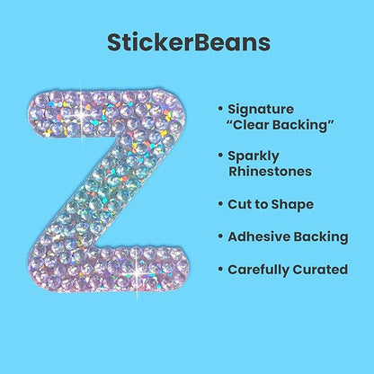 StickerBeans® Alphabets Letters (2" x 2", Pack of 1) Cut to Shape, Adhesive Back - Kids Teens Adults (Z)