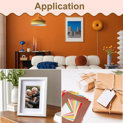 uxcell 10Pcs Picture Mats, 8 x 10 Mat Board Center for 5 x 7 Pictures Acid Free White Core Bevel Cut Frame Mattes for Display Art Measuring, Purple