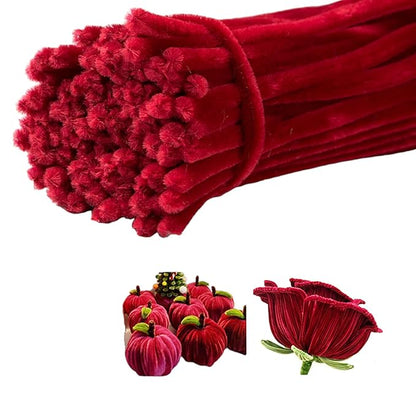 100 Pieces Pipe Cleaners Chenille Stem, Burgundy Color Pipe Cleaners Set for Pipe Cleaners Christmas DIY Arts Crafts Decorations, Chenille Stems Pipe Cleaners (Burgundy)