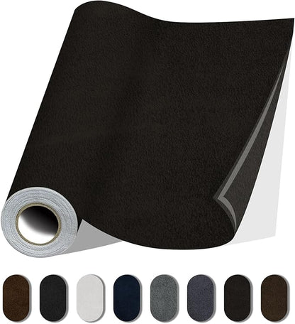 Fabric Repair Patches, 17X158 Inch Self-Adhesive Suede Patches Tape Durable, DIY Large Fabric Repair for Sofa, Couches, Furniture, Chair, Clothing （17X158 Inch, Coffee）